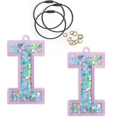 brandyarn 亮片壓克力吊飾 I 2入 + 鋼絲圈 3入 + O型環 10入 套組, 鋼絲圈(黑色), 1套