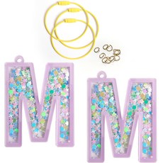 brandyarn 壓克力亮粉吊飾 M 2入 + 鋼絲圈 3入 + O型環 10入 套組, 鋼絲圈(黃色), 1套