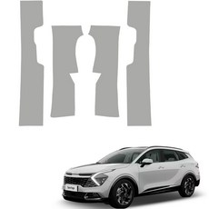 메이튼 순정 컬러 가죽 스크래치 도어스텝 커버 4종 세트 SC, 기아 스포티지 NQ5 가솔린, 그레이