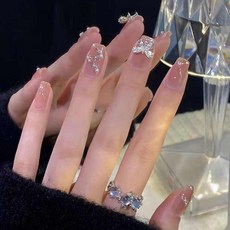 Collection美甲貼片24件組 Z-62, Ribon Silver Butterfly Parts, 1組