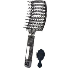 플라카 헤어 두피마사지 브러쉬 + 미니 브러쉬 세트, 블랙(두피마사지 브러쉬), 랜덤발송(미니 브러쉬), 1개