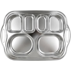 不鏽鋼把手6格餐盤, 單一色, 1個