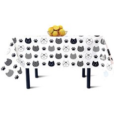 Catch 貓臉派對桌布 2入, 183 x 137 cm, 白色