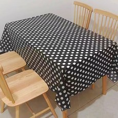 캐치 컬러풀 도트 파티 테이블보, 블랙, 137 x 183 cm