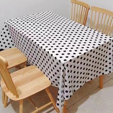 캐치 컬러풀 도트 파티 테이블보, 화이트 블랙, 137 x 183 cm