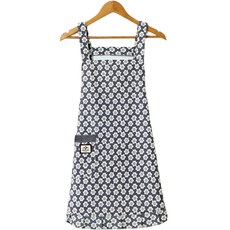 라플렌느 향기 플라워 패턴 다용도 원피스 앞치마, 그레이, 1개