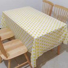 Catch 彩色圓點派對桌布 4入, 137 x 183 cm, 白黃色
