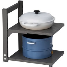 Amelie 廚房煎鍋鍋具收納架支架 AMBK01, 黑色, 2段