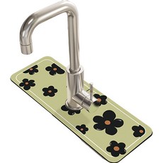 DAYSOY 黑色花朵水龍頭墊 14 x 60 cm, 02 綠色, 1個