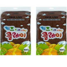 兒童黏土 2入, 棕色, 500g, 1套