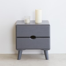 JD FURNITURE Raul 雙層抽屜床頭櫃, 灰色, 1個