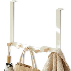 ReadyBox 善用空間 木質門掛 門後掛架 掛勾 6勾 30公分, 白色, 1個