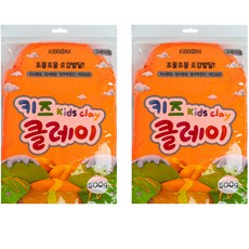 兒童黏土 2入, 橘色, 500g, 1套