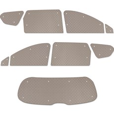 GMZ MOTORS 絎縫遮光訂製款 Santa Fe TM 專用遮陽板, 棉米色, 1套