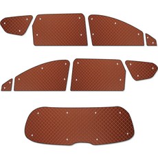 GMZ MOTORS 絎縫遮光訂製款 Santa Fe TM 專用遮陽板, 棕色, 1套