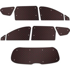 GMZ MOTORS 絎縫遮光訂製款 Santa Fe TM 專用遮陽板, 紅色, 1套