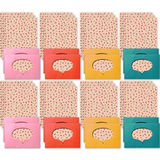 圖案重點信紙 32p + 對話框信封 16p 組, 杏桃花(信紙), 隨機出貨(信封), 1套