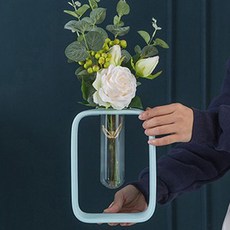 morningscent 유리 실린더 인테리어 화병, 블루