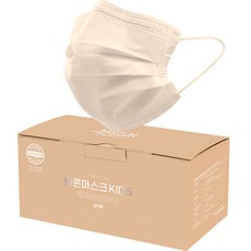 바른 일회용 마스크 어린이용, 50개입, 1개, 뉴트럴베이지