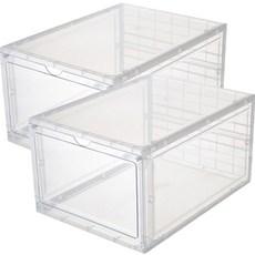 ReadyBox 超穩固鞋子收納整理盒, 2個, 透明