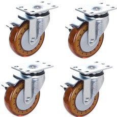 T-REX CASTER 旋轉煞車腳輪 130 x 64 x 95 mm 智慧棕色 P504S-7B, 4個