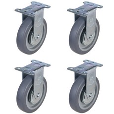 T-REX CASTER 固定腳輪 155 x 64 x 95 mm 低噪音 灰色 P505R-4, 4個