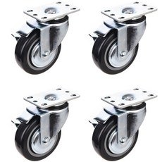 T-REX CASTER PU黑色剎車型腳輪, 4個