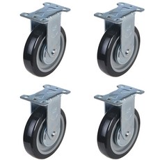 T-REX CASTER 固定腳輪 155 x 64 x 95 mm 聚氨酯 黑色 P505R-2 DB, 4個