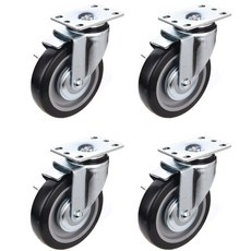 T-REX CASTER 旋轉腳輪 155 x 64 x 95 mm 聚氨酯 黑色 P505S-2 DB, 4個