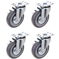 T-REX CASTER 旋轉煞車腳輪 155 x 64 x 95 mm 低噪音 灰色 P505S-4B, 4個