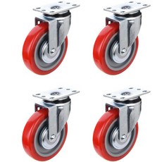 T-REX CASTER 旋轉腳輪 155 x 64 x 95 mm 聚氨酯 紅色 P505S-2 RED, 4個