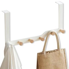 레디박스 공간활용 우드 문걸이 도어행거 6구 후크 길이 20cm, 화이트, 1개