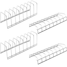 milsten 不鏽鋼餐具收納架 2個+盤子收納架 2個組, 銀
