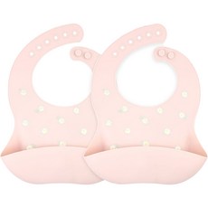 Le Meilleur 矽膠防水圍兜, 粉底花花款, 1個, 2個