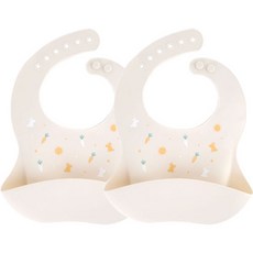 Le Meilleur 矽膠防水圍兜, 米色兔子款, 1個, 2個