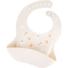 르메이어 실리콘 방수 턱받이, 베이지레빗, 1개입, 1개