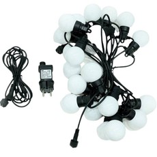 21C Trend 感性露營LED櫻桃燈串 黑線白蓋 40燈 12m, 1個, 燈泡色