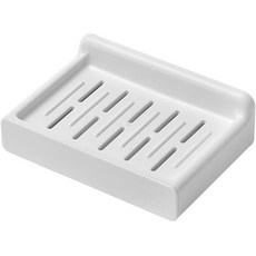 THE ZAKKA 免鑽孔高級瀝水肥皂架 13 x 9.3 x 4.5 cm, 白色, 1個