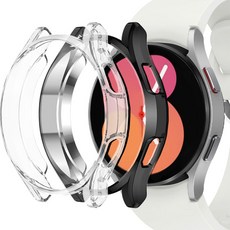 누아트 갤럭시 워치 풀커버 케이스 2개입, 블랙+투명, 2개