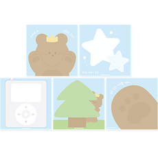 도나와친구들 귀여운 떡메모지 5종 세트, 호두블루, 1세트