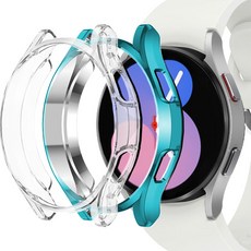 누아트 갤럭시 워치 풀커버 케이스 2개입, 블루+투명, 2개