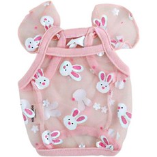 개꿀이냥 강아지 옷 토끼 프릴 망사나시 HDSV00386, 핑크, 1개