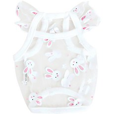 강아지 옷 토끼 프릴 망사나시 HDSV00386, 화이트, 1개