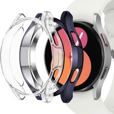 누아트 갤럭시 워치 풀커버 케이스 2개입, 메탈+투명, 2개