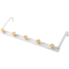 Mabel In Home 簡易安裝 免鑽孔 原木 門後掛架 掛鉤, 白色, 1個