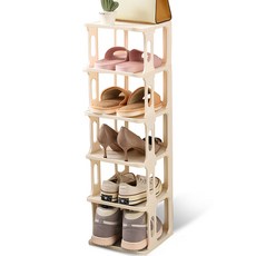 Mabel In Home 夾縫收納鞋架 鞋子整理架 鞋櫃 6層, 象牙白