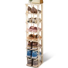 Mabel In Home 夾縫收納鞋架 鞋子整理架 鞋櫃 8層, 象牙白