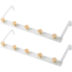 Mabel In Home 簡易安裝 免鑽孔 原木 門後掛架 掛鉤, 白色, 2個
