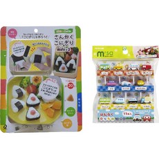 TORUNE 三角飯糰模具+汽車造型便當裝飾叉 11支組, 混色, 1組