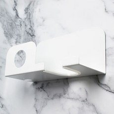 Haean 通用免打孔壁掛式吹風機支架, 白色, 1個